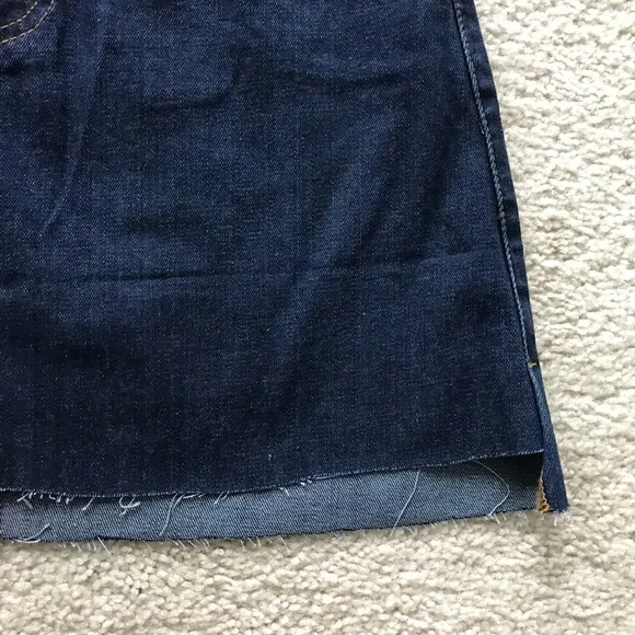 Raw Edge Denim Skirt - Picture 3 of 11